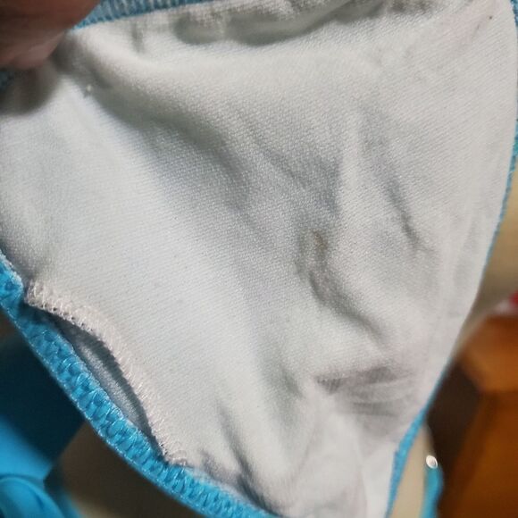 BECCA Blue Button Accented Bikini Set Size Medium - Picture 14 of 16